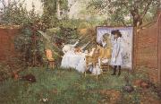 William Merrit Chase The Open air Breakfast oil painting on canvas
